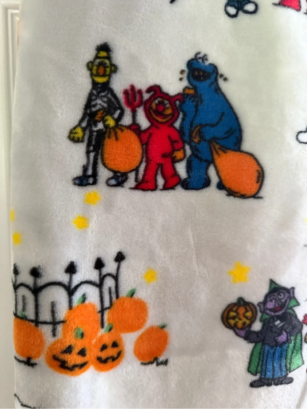 New Sesame Street Plush Throw Blanket Halloween Cookie Monster Elmo 50 x 60
